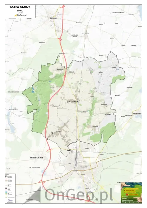 Mapa gminy Lipno